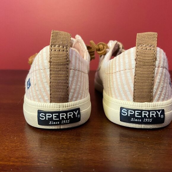 Sperry Girl's Crest Vibe Jr Pink Striped Sneakers - Kids Size 8M - Picture 5 of 7